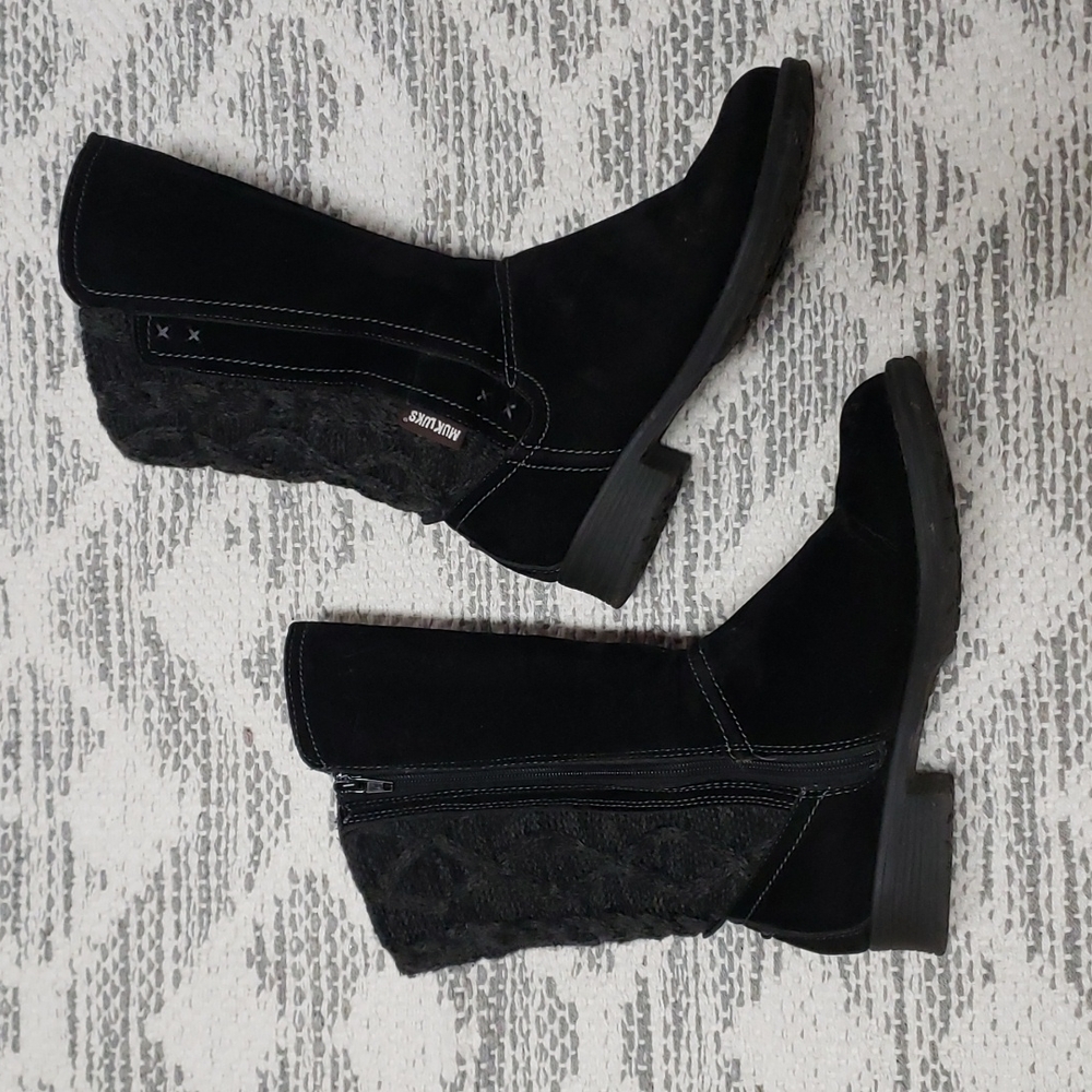 Muk luks black boots size 7